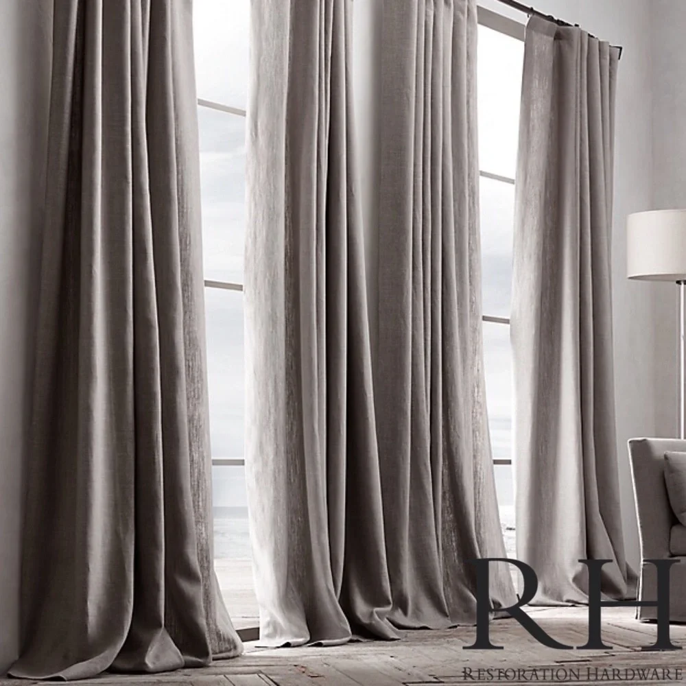 Restoration Hardware Textured Linen Drapes
